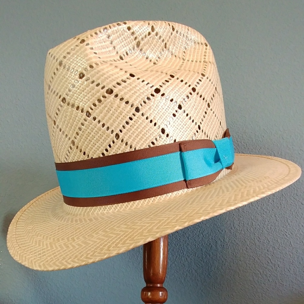 American Hat Co. Patchwork 2.5" Brim Straw Hat